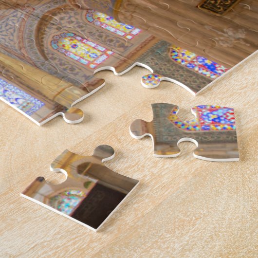 Kleurrijk binnenste plafond van blauwe moskee legpuzzel (Zijkant)