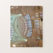 Kleurrijk binnenste plafond van blauwe moskee legpuzzel (Verticaal)