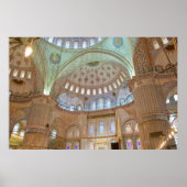 Kleurrijk binnenste plafond van blauwe moskee poster (Voorkant)
