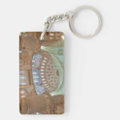 Kleurrijk binnenste plafond van blauwe moskee sleutelhanger (achterkant)