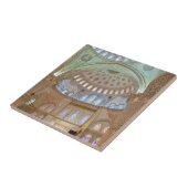 Kleurrijk binnenste plafond van blauwe moskee tegeltje (Zijkant)