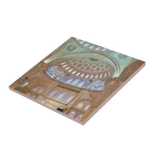 Kleurrijk binnenste plafond van blauwe moskee tegeltje (Zijkant)