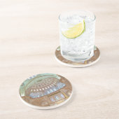 Kleurrijk binnenste plafond van blauwe moskee zandsteen onderzetter (Zijkant)