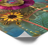 KLEURRIJK BIRD MIXED MEDIA POSTER (Hoek)