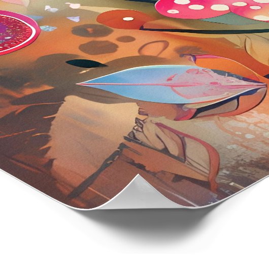 KLEURRIJK BIRD MIXED MEDIA POSTER (Hoek)