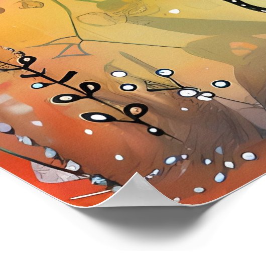 KLEURRIJK BIRD MIXED MEDIA POSTER (Hoek)