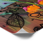 KLEURRIJK BIRD MIXED MEDIA POSTER (Hoek)