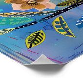 KLEURRIJK BIRD MIXED MEDIA POSTER (Hoek)