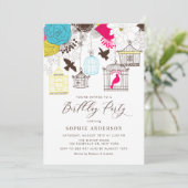 Kleurrijk  Birdcages Verjaardagsfeest Kaart (Staand voorkant)