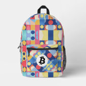 Kleurrijk Bitcoin-patroon Bedrukte Rugzak (Voorkant)