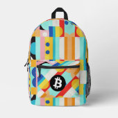 Kleurrijk Bitcoin-patroon Bedrukte Rugzak (Voorkant)