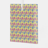Kleurrijk Bitcoin-patroon Glas Ornament (Voorkant links)