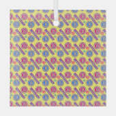 Kleurrijk Bitcoin-patroon Glas Ornament (Voorkant)