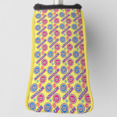 Kleurrijk Bitcoin-patroon Golfheadcover (Draai 90)