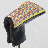 Kleurrijk Bitcoin-patroon Golfheadcover (3/4 voorkant)
