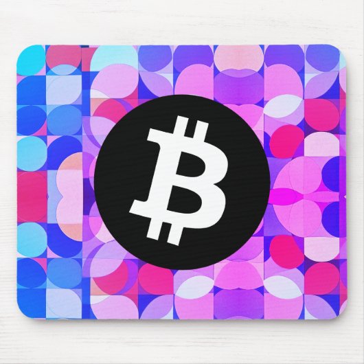 Kleurrijk Bitcoin-patroon Muismat (Voorkant)