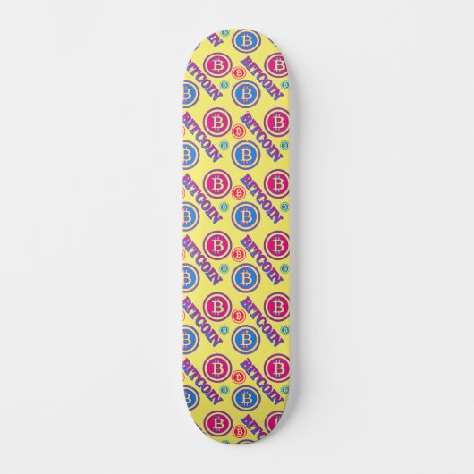 Kleurrijk Bitcoin-patroon Persoonlijk Skateboard (Voorkant)