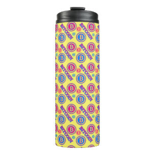 Kleurrijk Bitcoin-patroon Thermosbeker