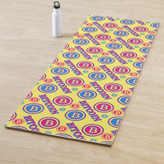 Kleurrijk Bitcoin-patroon Yogamat (In situ)