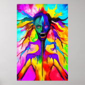 Kleurrijk bizar portret | AI Art. Poster (Voorkant)