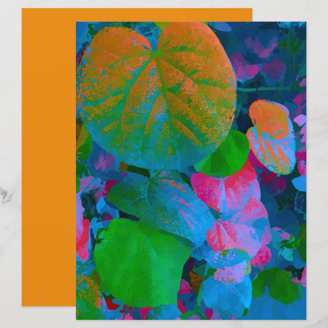 Kleurrijk blad beeld scrapbooking papier (Voorkant / Achterkant)