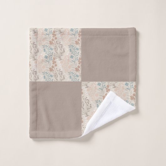 Kleurrijk blad & bloemen patroon in naadloos ontwe bad handdoek (Wasdoekje)