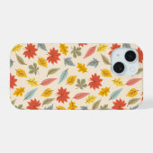 Kleurrijk blad Herfst patroon iPhone 15 Case (Achterkant horizontaal)