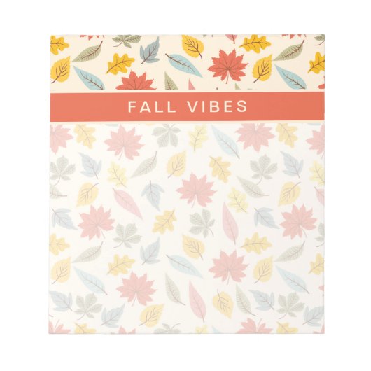 Kleurrijk blad Herfst patroon Notitieblok (Voorkant)