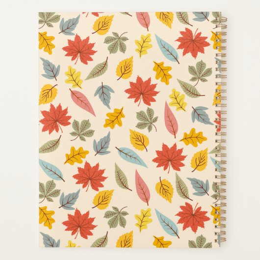 Kleurrijk blad Herfst patroon Planner (Achterkant)