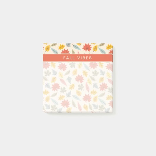 Kleurrijk blad Herfst patroon Post-it® Notes (Voorkant)