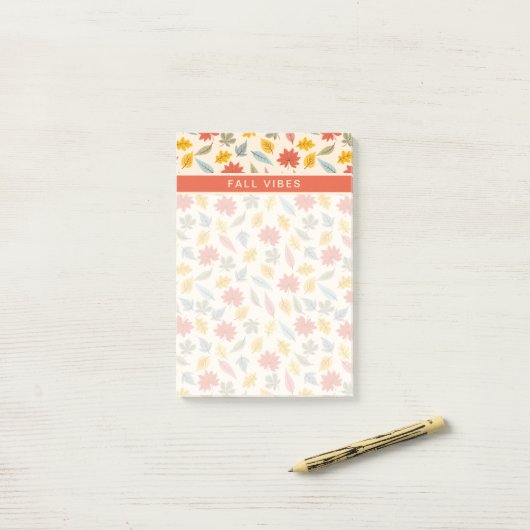 Kleurrijk blad Herfst patroon Post-it® Notes (Op bureau)