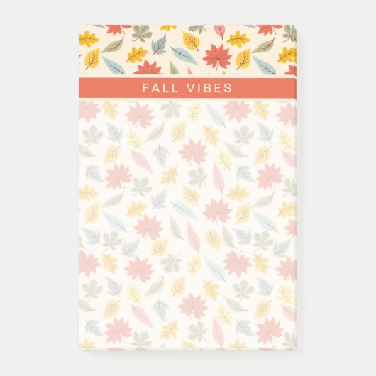 Kleurrijk blad Herfst patroon Post-it® Notes (Voorkant)