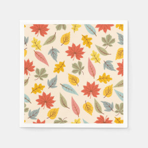Kleurrijk blad Herfst patroon Servet