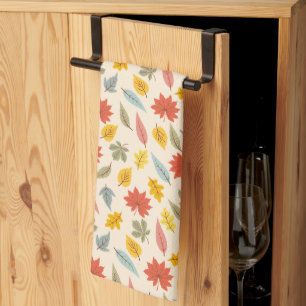 Kleurrijk blad Herfst patroon Theedoek