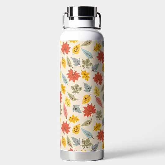 Kleurrijk blad Herfst patroon Waterfles (Achterkant)