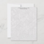 Kleurrijk blad op grijze huwelijksplaatskaart kaart (Achterkant)