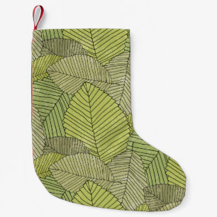 Kleurrijk blad patroon ontwerp kleine kerstsok