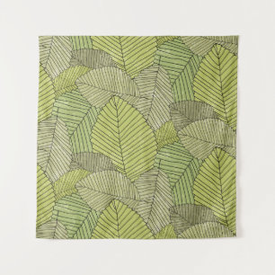 Kleurrijk blad patroon ontwerp wandkleed