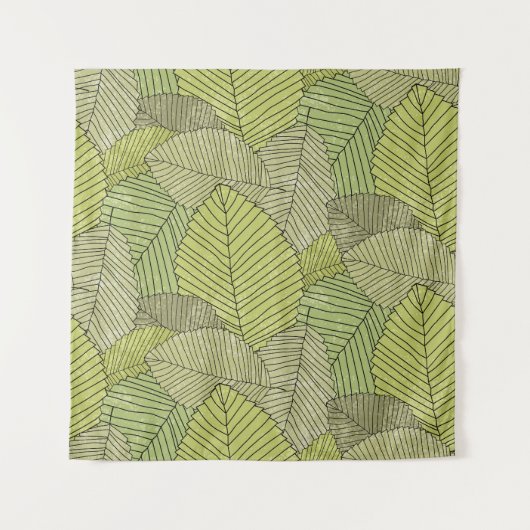 Kleurrijk blad patroon ontwerp wandkleed (Voorkant)
