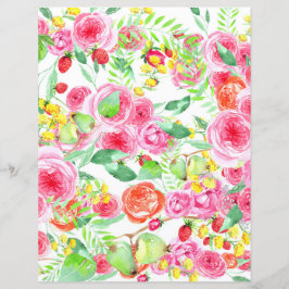 Kleurrijk blad van Floral met aardbeien
