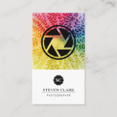 Kleurrijk bladerpatroon | Camerakluik Visitekaartje (Voorkant)