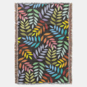 Kleurrijk bladpatroon in regenboogkleuren, aangepa deken (Voorkant Verticaal)