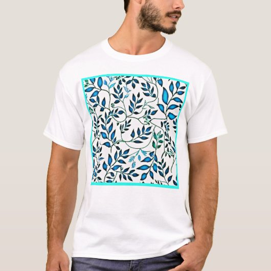 Kleurrijk Bladpatroon Kunst T-shirt (Voorkant)