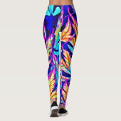 Kleurrijk bladpatroon leggings (Achterkant)