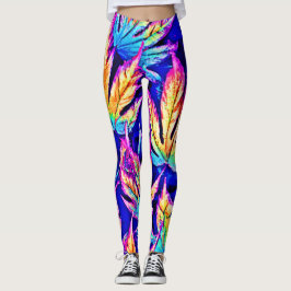 Kleurrijk bladpatroon leggings