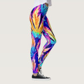 Kleurrijk bladpatroon leggings (Rechts)