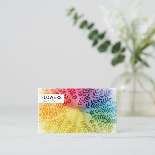 Kleurrijk bladpatroon | Natuurlijk Visitekaartje (Staand voorkant)