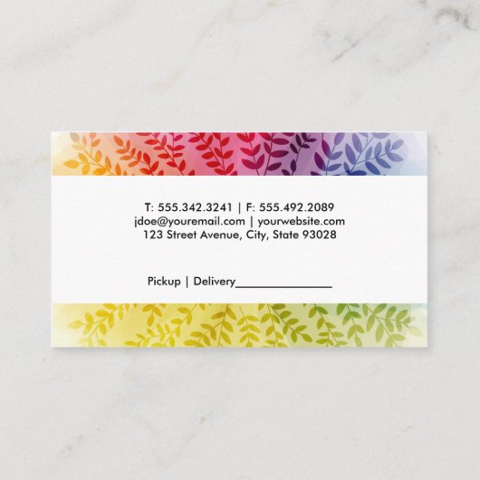 Kleurrijk bladpatroon | Natuurlijk Visitekaartje (Achterkant)