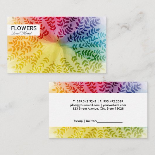 Kleurrijk bladpatroon | Natuurlijk Visitekaartje (Voorkant / Achterkant)