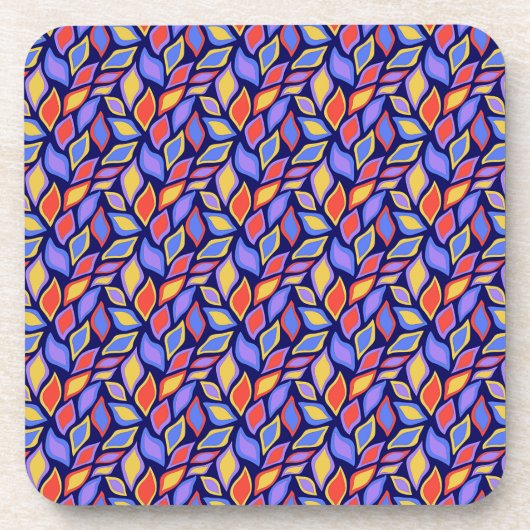 Kleurrijk bladpatroon plastisch Onderzetter (Voorkant)